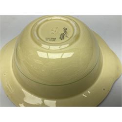 Clarice Cliff twin handled lidded tureen decorated in the Crocus pattern, with printed and impressed marks beneath, W27cm