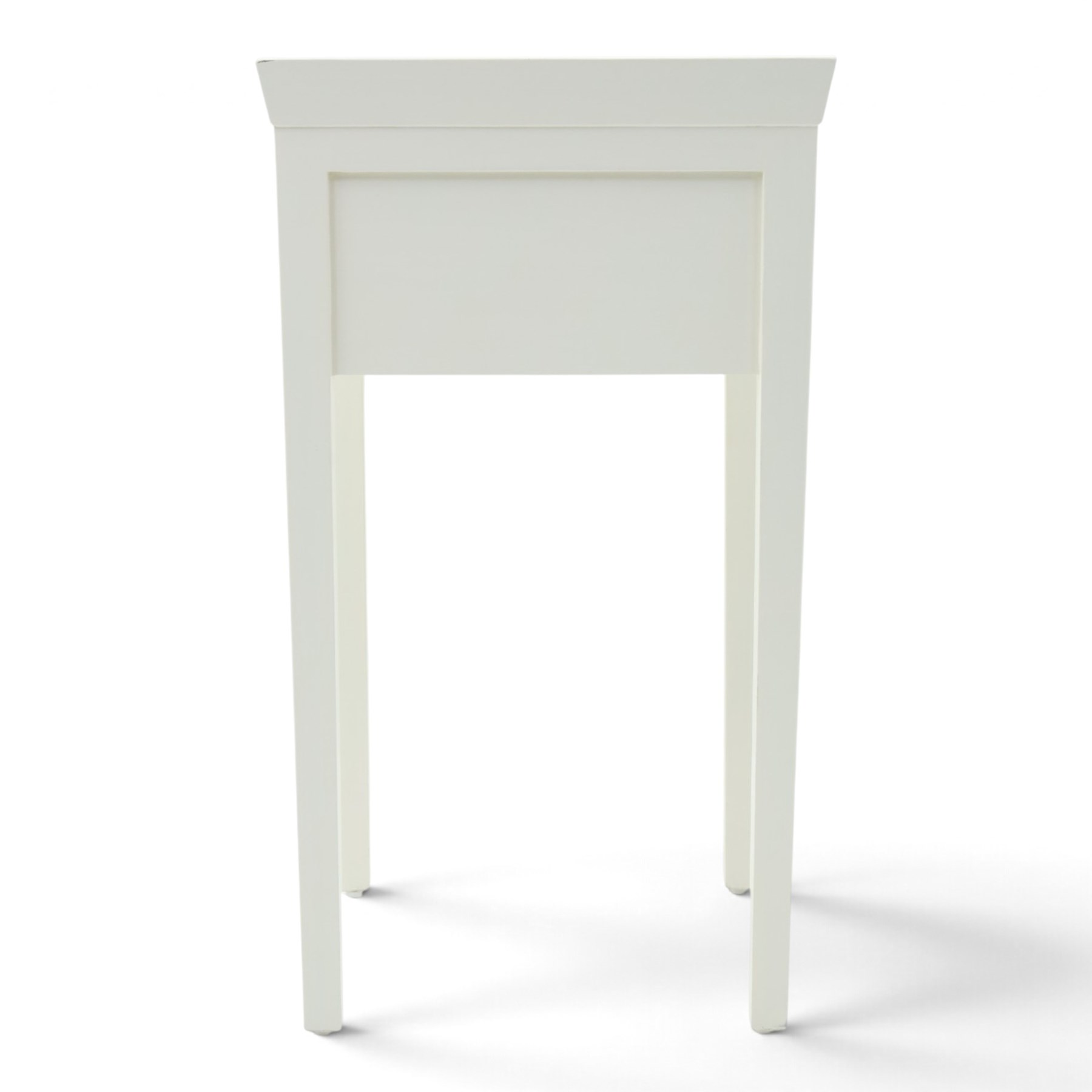 Painted lamp stand with two drawers, galleried top with square tapering supports