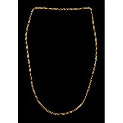 9ct rose gold flattened curb link chain necklace, hallmarked