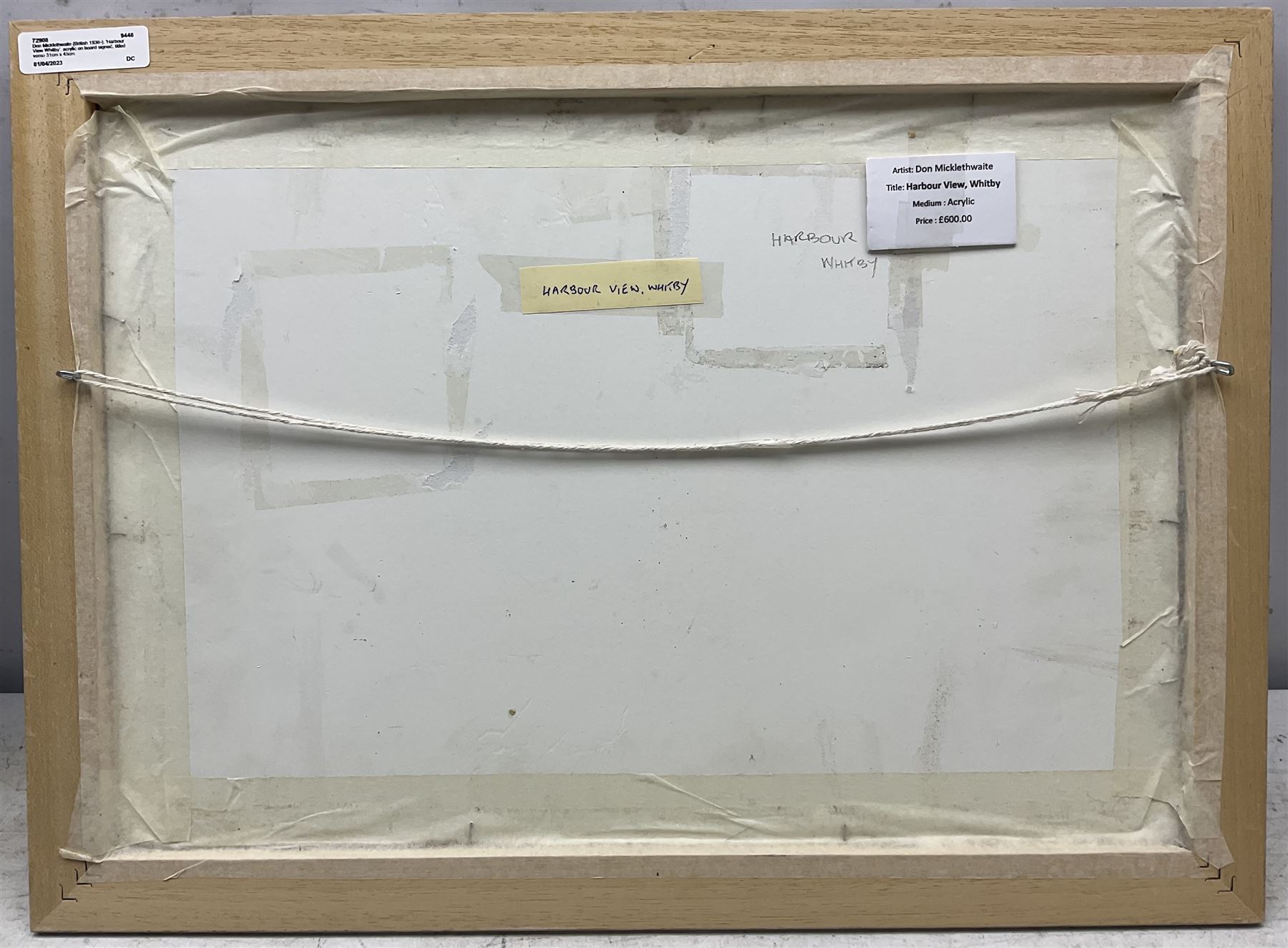 Don Micklethwaite (British 1936-): 'Harbour View Whitby', acrylic on board signed, titled verso 31cm x 45cm