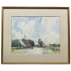 John Freeman (British 1942-): 'Morning Camp', watercolour signed titled and dated '90, 27.5cm x 35.5cm