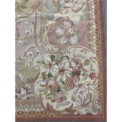  Aubusson style floral and scroll pattern rug 180cm x 270cm   