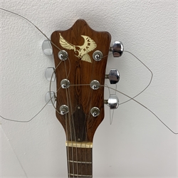 Kawai blond elm and mahogany electric guitar, L100cm, in soft carrying case