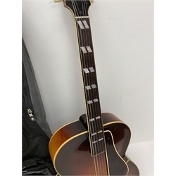 Gibson L-12 acoustic guitar No. A741 in carrying case (frets missing)