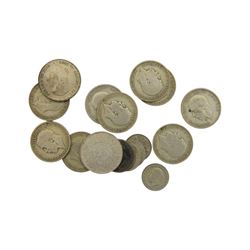 Great British and World coins, including pre 1947 silver one florins, pre-decimal coinage, German 1965 five mark coin etc, Canada one dollar note an RAOB Memorial Wing jewel