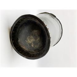 Victorian leather fire bucket with riveted detail and leather carry handle, not including handle H29cm D27.5cm