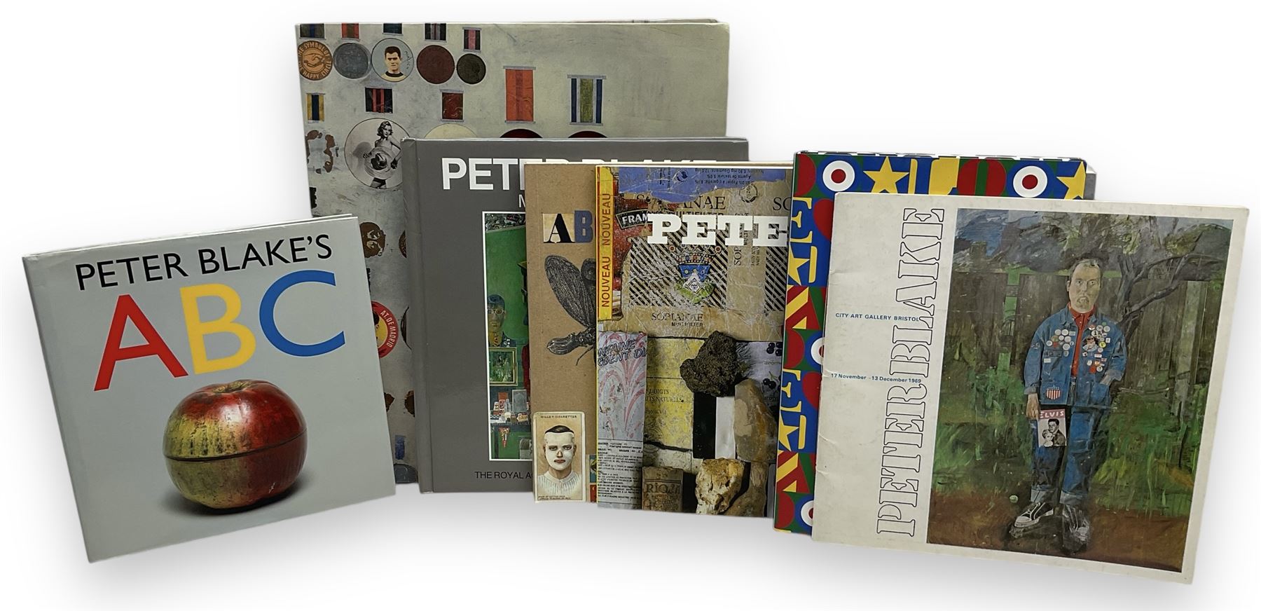 Collection of Peter Blake (British 1932-) books and exhibition catalogues, 1969 onward, to include 'Peter Blake - About Collage' 'Peter Blake - A Retrospective' 'Design' and 'ABC' etc. (7)