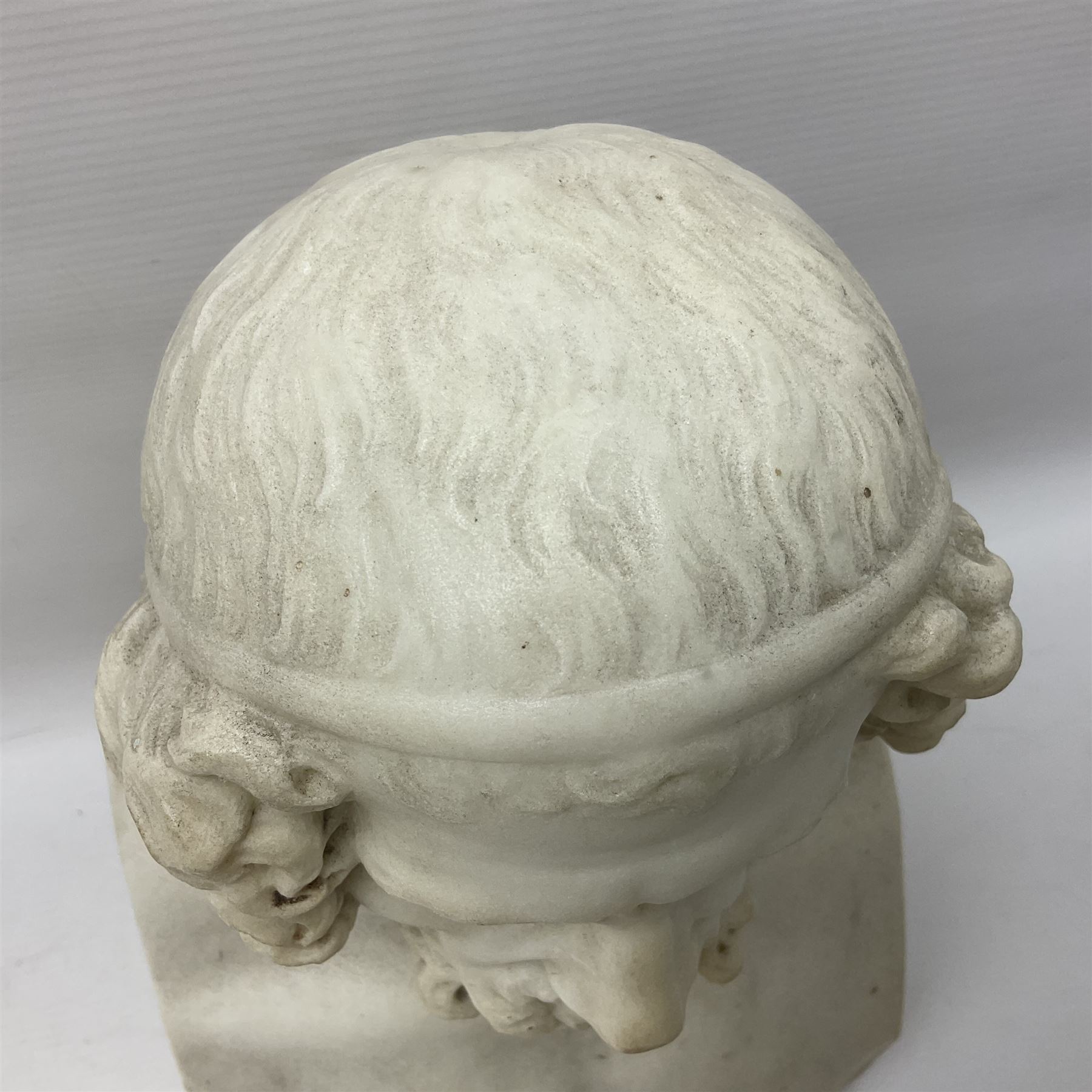 After the antique, 19th century classical style marble bust, carved as Homer, H33.5cm


