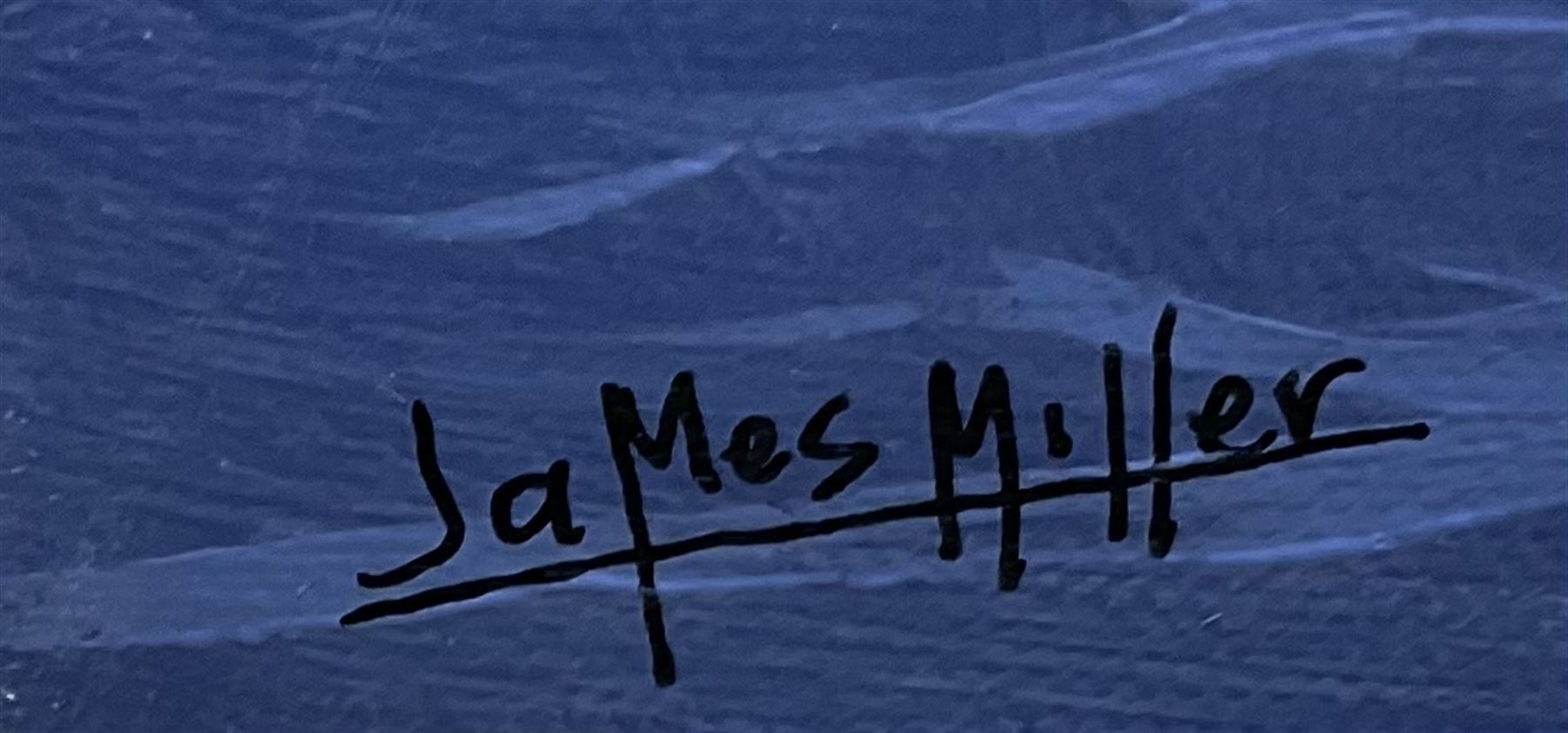 James Miller (British 1962-): Big Class Yachts 'Downwind towards the mark Tuiga and Mariquita - The Westward Cup 2010', oil on canvas signed, titled verso 49cm x 74cm 