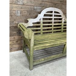 Solid teak Lutyens design garden bench