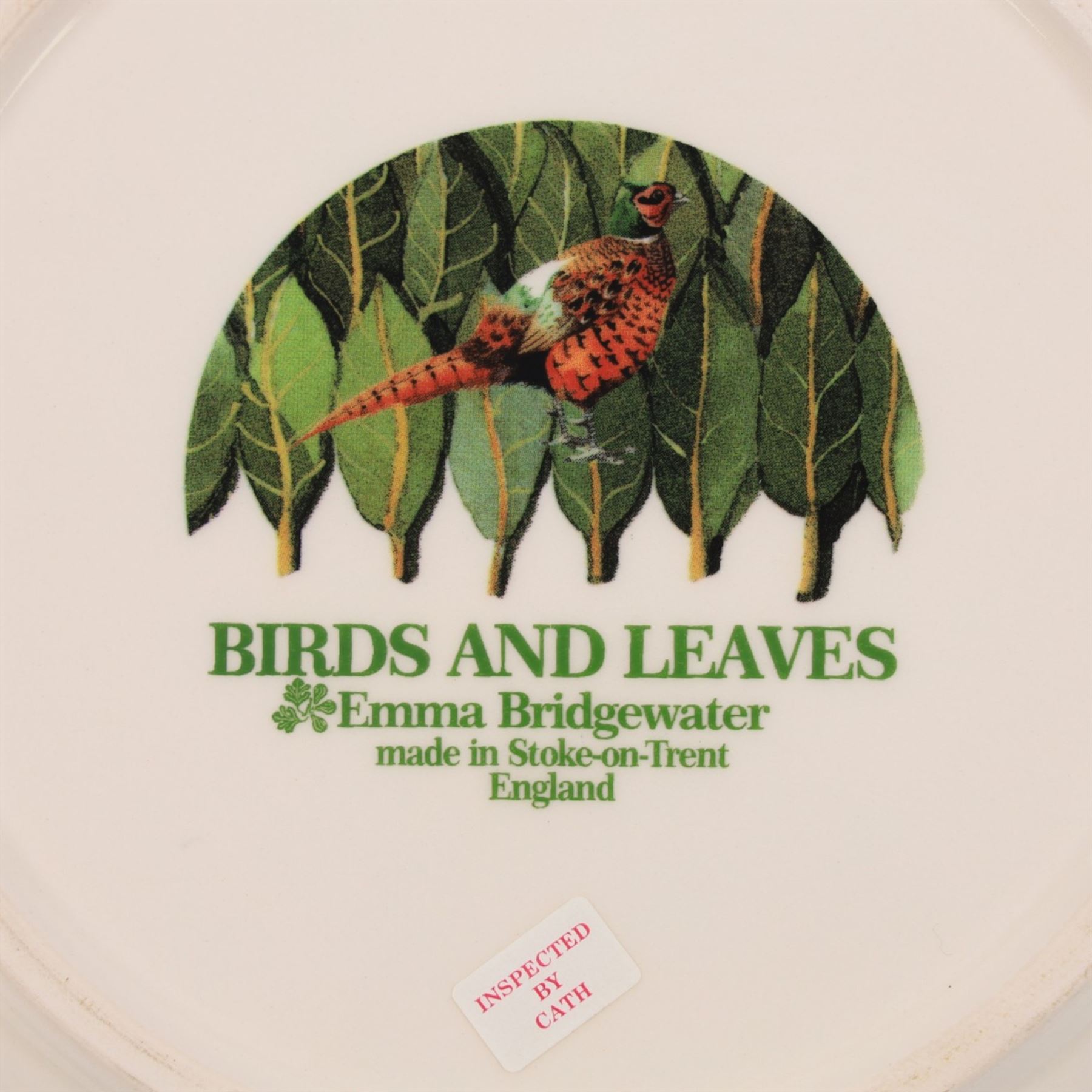 Pair of Emma Bridgewater plates, Birds and Leaves pattern and Fox and Leaves pattern, D22cm