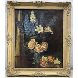 J B Garner Richards (British exh.1928-1939): Still Life of Flowers, oil on canvas signed and dated 1939, 59cm x 49cm