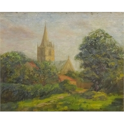  Hickleton Church, near Doncaster, 20th century oil on canvas unsigned 39cm x 50cm  