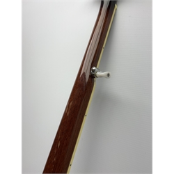 American/Korean Fender mahogany five-string banjo with mother-of-pearl inlaid rosewood finger board, serial no.KD03080778, L99cm, in TGI soft carrying case