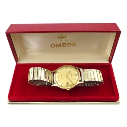  Omega Geneve 9ct gold automatic wristwatch London 1971 movement no 31896912, on Speidel plated expanding bracelet boxed  