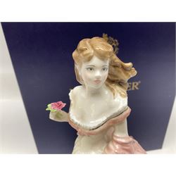 Three Royal Worcester figures, comprising Glyndebourne, with original box, Royal Worcester Special Even 1998 Elizabeth, with certificate and original box, and In Celebration of the Queens 80th Birthday 2006 