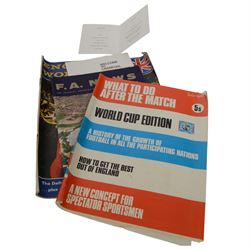 1966 World Cup memorabilia, including Dinner Menu, in honour of 1966 Association Football World Cup Competition, World Championship Jules Rimet Cup Banquet Menu in honour of Fifa, with some indistinct signatures to front cover, National Football Team of Korea leaflet with player signatures, Official Hand Book, three souvenir programmes for the Final between England and West Germany and three World Cup edition magazines and Liverpool Echo World Cup edition