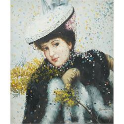 After Edouard-Frédéric Wilhelm Richter (French 1844-1913): 'The Winter Bride', oil on pane...