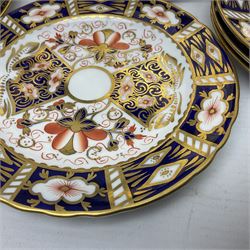 Ten Royal Crown Derby plates all in imari pattern 2451, in various sizes, comprising five D15.5cm, four D18cm and one D23cm