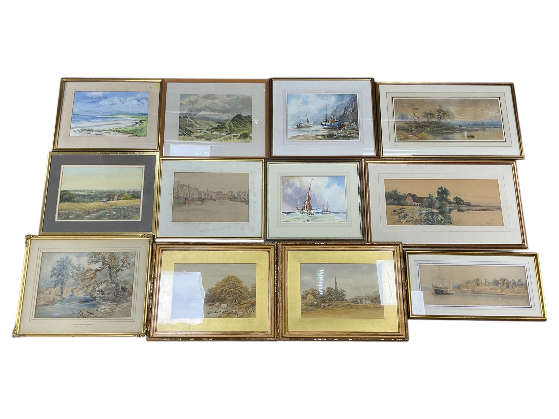 Collection of 19th century and later watercolours, artists including D Hayward, George Barnard, Andrew D Barlow, E Cleave Smith, TS Robins, RW Fraser, etc