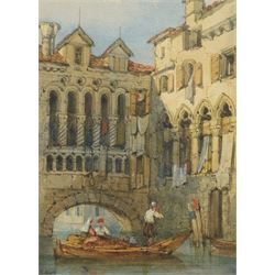 George Earp (British 19th century): Gondolier in a Venice Canal, watercolour signed 22cm x 16cm