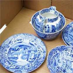 Quantity of Spode's Italian pattern table ware including fruit set, teapot, milk jug, sugar bowl and other items
