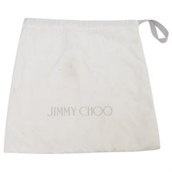 Jimmy Choo 'Cara Sue 164' handbag, with pleated suede body in 'Robot Blue' colourway, with gold tone chain shoulder strap and bow clasp, the leather interior with slip pocket, in Jimmy Choo dust bag with certificate of authenticity, H16cm, w18cm