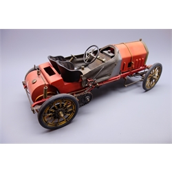  Pocher Italy tin-plate 1/8th scale model of 1907 130HP Fiat F2 Grand Prix Motor Racing car L48cm  