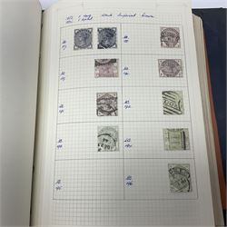 Great British and World Queen Victoria and later stamps, including imperf and perf penny reds, half penny 'bantams', King Edward VII five shillings,  Straits Settlements, Ceylon, New Zealand, Canada, India etc, housed in a single album