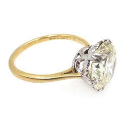  18ct gold diamond solitaire ring, hallmarked diamond approx 4.2 carat  