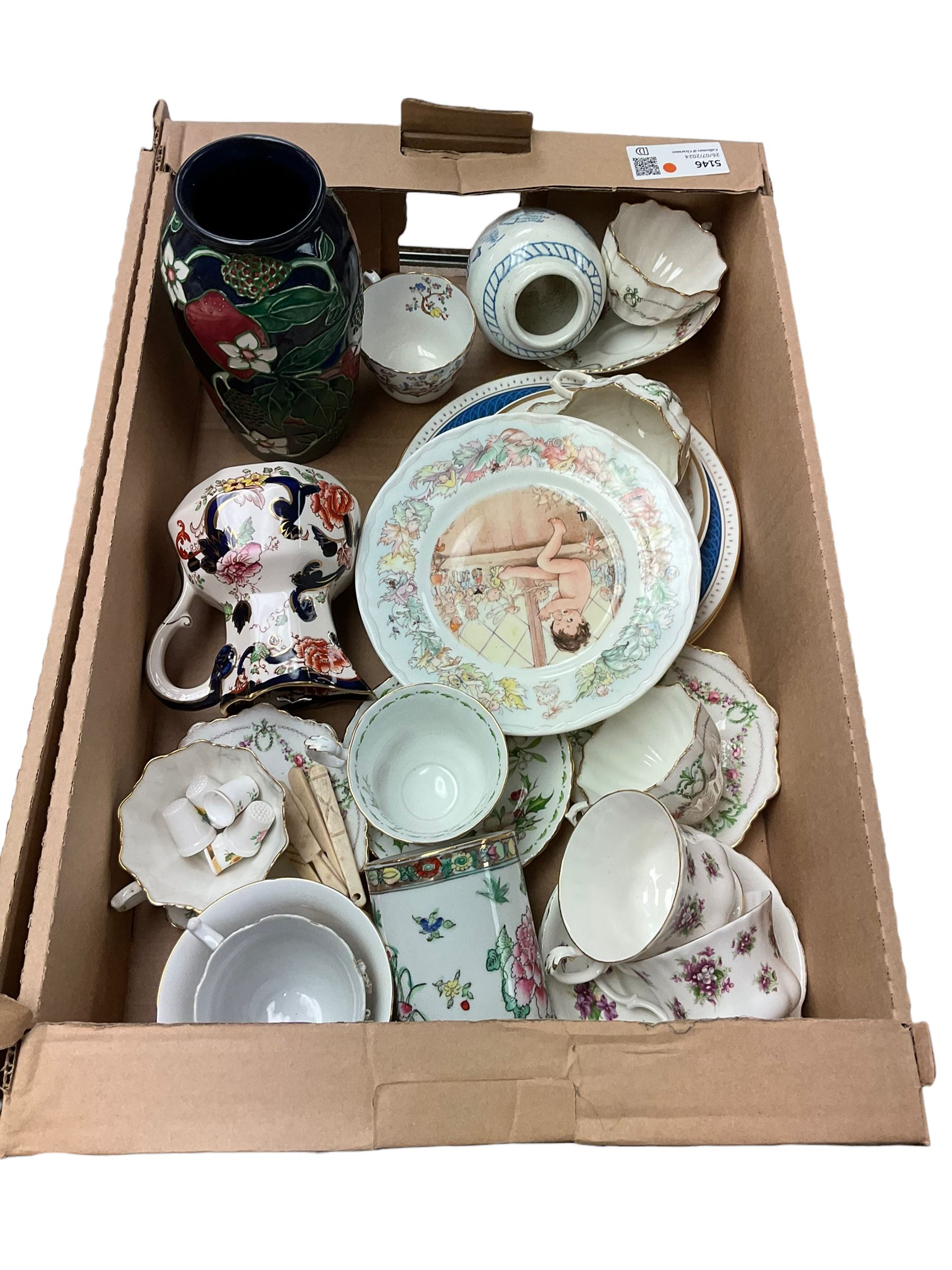 Royal Worcester The Peter Pan collection collectors plates, together with Mason's jug, teacups and saucers and other collectables, in two boxes  