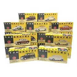 Twenty-five Lledo Vanguards 1:43 scale 1950s-1960s Classic Popular Saloon Cars die-cast models, all boxed (25)