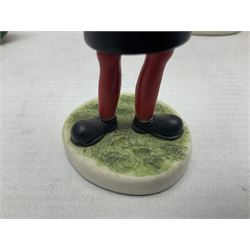 Eleven Robert Harrop figures from the Beano Dandy collection, comprising One Man & His Dawg BDS08, Picnic Desperate Dan BDS04, Fatty BD07, Desperate Dan BD03, Roger the Dodger BD20, Dennis the Menace BD01, Beryl the Peril BD05, Minnie the Minx BD04, Surfing BP03, two Spotty BD16, together with a Genuine Beano Ware lidded box (12)