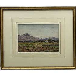 John Dobby Walker (British 1863-1925): 'Monte de Segaria Denia Spain, watercolour signed and titled 18cm x 26.5cm