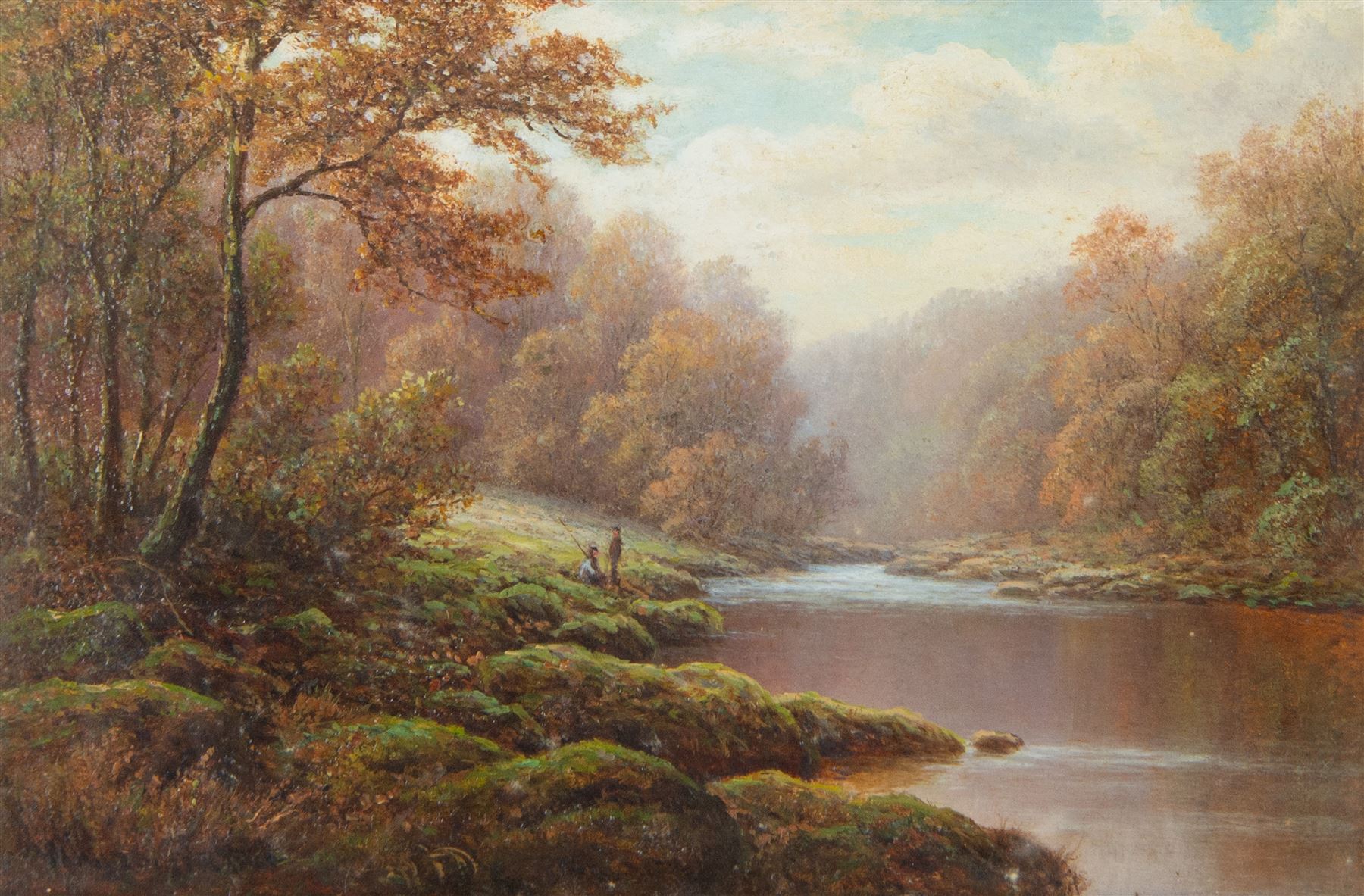 William Mellor (British 1851-1931): 'On the Wharfe - Yorkshire', oil on board signed, titled on the mount 20cm x 30cm