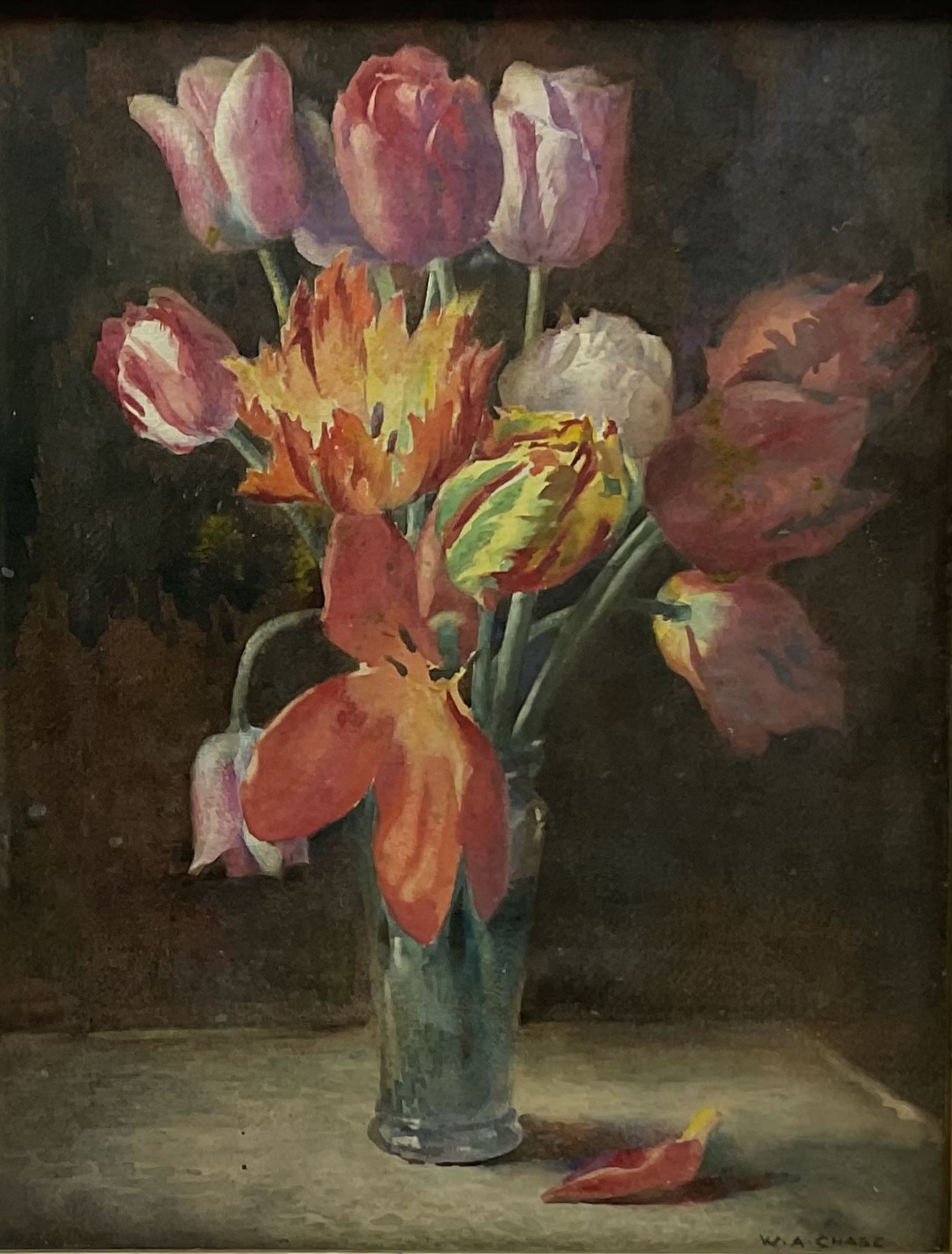 William Arthur Chase (British 1878-1944): Still Life of Tulips, watercolour signed 45cm x 35cm