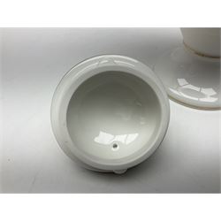 Wedgwood Cornucopia coffee service for six, comprising coffee pot, milk jug, twin handled covered sucrier, coffee cans and saucers