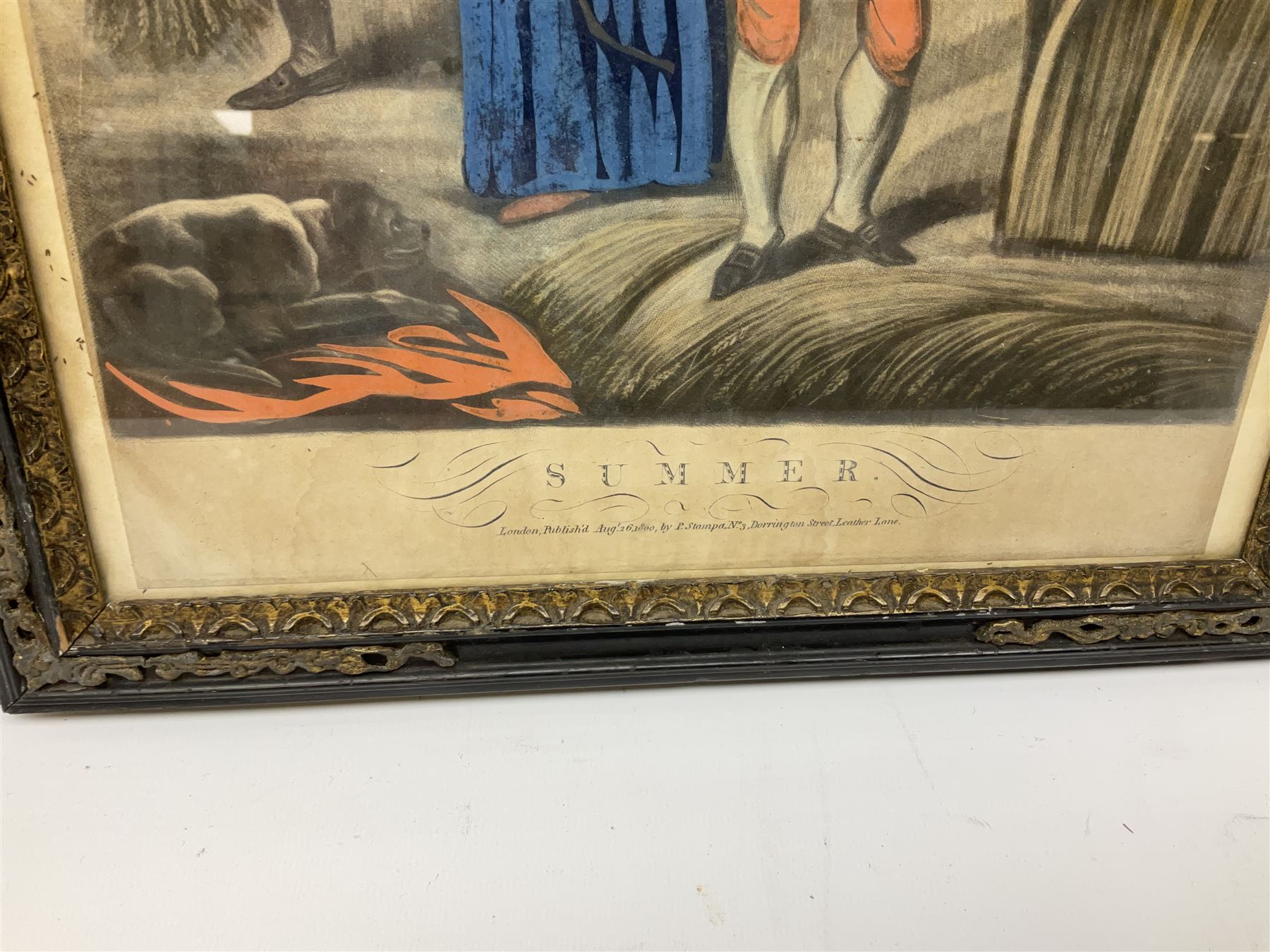 After John Collet (British 1725-1780): 'Spring' and 'Summer', pair mezzotints with hand colouring pub. 1779 and 1800, respectively 36cm x 25cm (2)