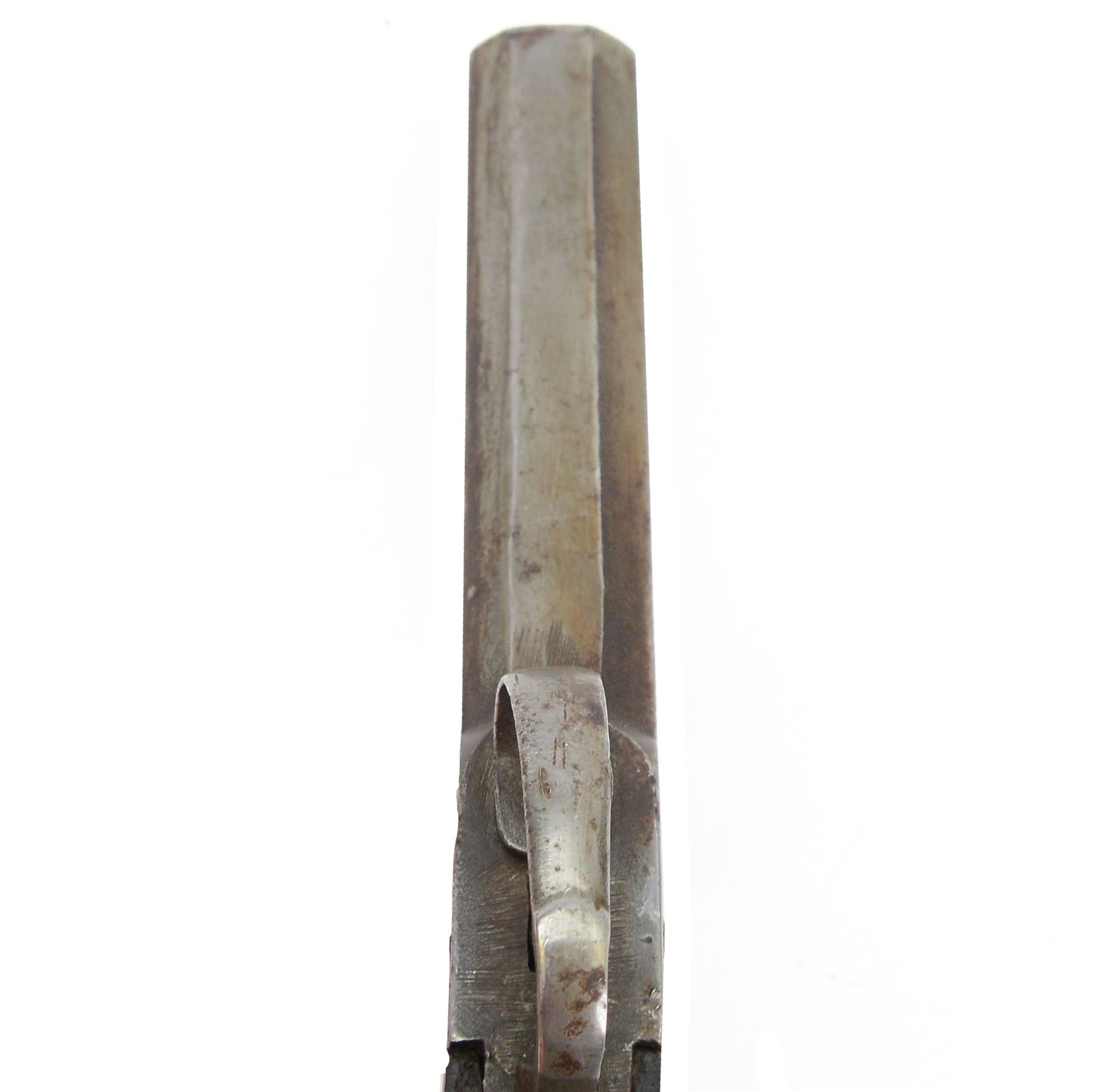 Percussion pistol, with octagonal barrel, bag-shaped wooden butt, together with two other percussion pistols   