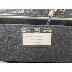 1970s Peavey 2 x 12 BW Mace guitar amplifier, serial no. 9A-468240, with a Peavey four-button Automixer foot pedal, H51cm, W67cm