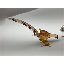 Large collection of hand-blown glass animals and figures, to include fish, birds, cats, dogs, monkeys etc