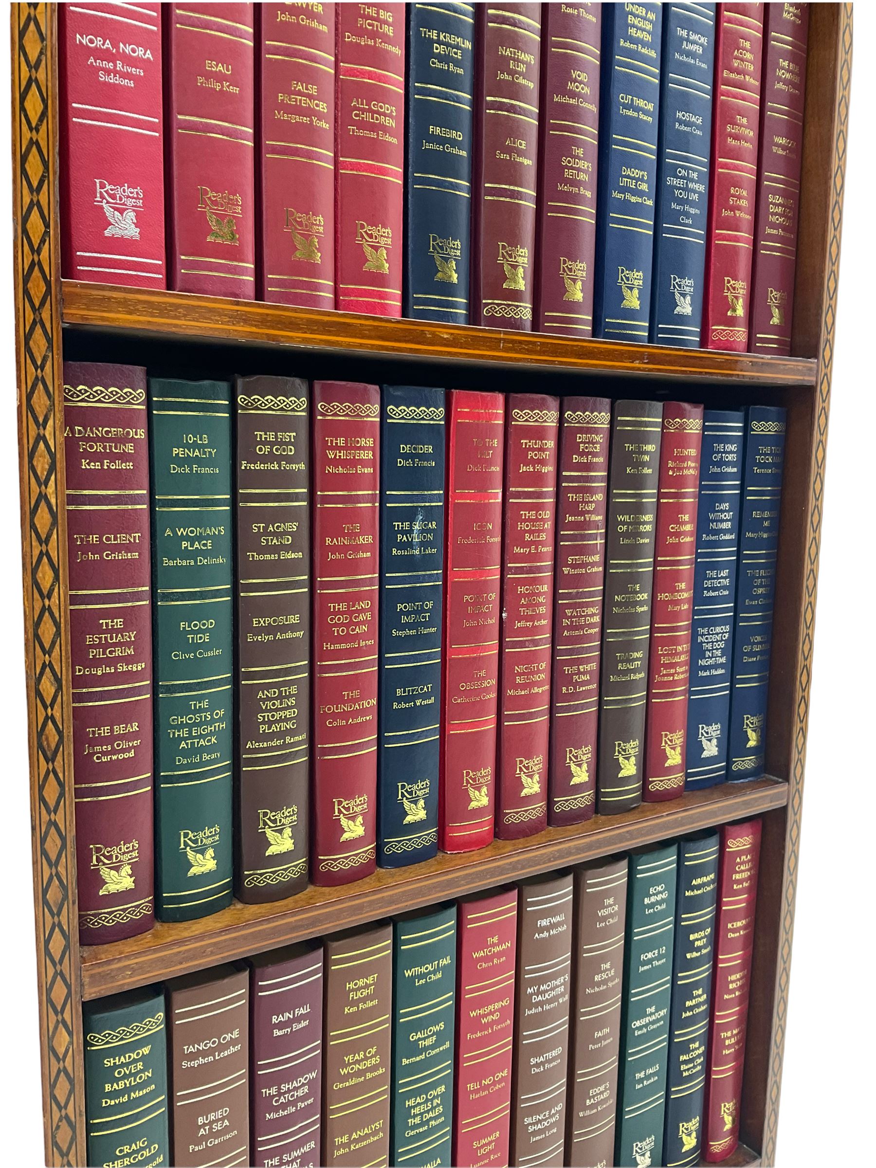 Edwardian inlaid mahogany open bookcase, fitted with five open shelves