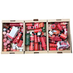 Collection of Post Box money boxes comprising ceramic, tin plate and plastic models, to include Crested Ware money boxes bearing motto ‘I Can’t Get a Letter From You So Send You The Box’ etc in three boxes