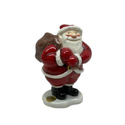 Two Beswick figures, composing The Snowman and Father Christmas, together with Border Fine Arts Enamel dish depicting a scene from The Snowman A3995, all in original boxes 