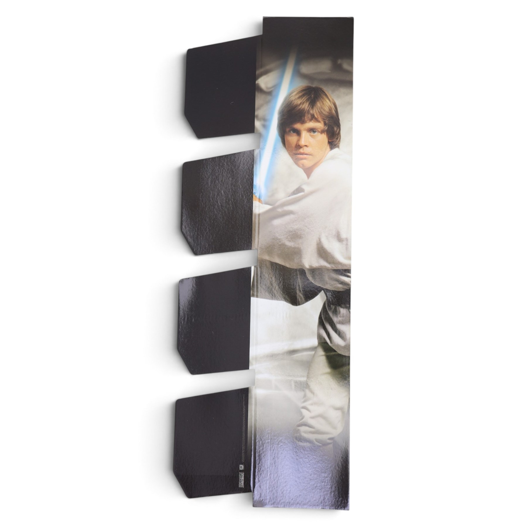 Star Wars cardboard advertising signs and a collection of posters, including life-size cardboard cut of Kylo-Ren, Star Wars Trilogy DVD display stand, etc
