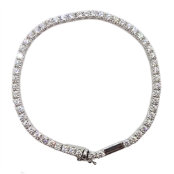  18ct white gold round brilliant cut diamond bracelet, stamped 750, diamond total weight 7.00 carat  [image code: 2mc]  
