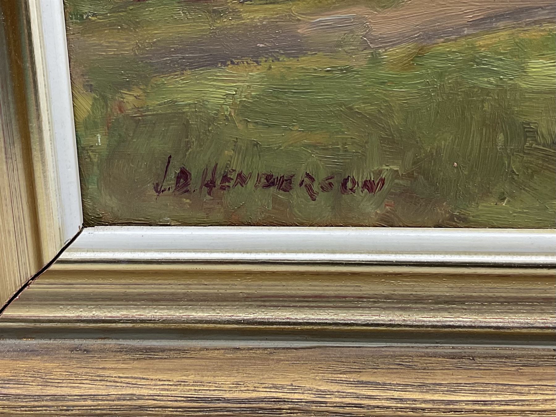 JD Henderson (Scottish 20th century): Eaglesham Hunt, oil on board signed 45cm x 75cm