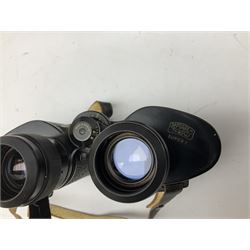 Three pairs of Carl Zeiss Jena binoculars, Jenoptem 8x30W, Septarem 7x40W super s and Jenoptem 10x50W, all cased (3)