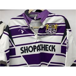 Five Hull Rugby League shirts, to include Hull FC and Hull Sharks examples
