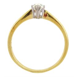 18ct gold single stone marquise cut diamond ring, hallmarked, diamond 0.54 carat